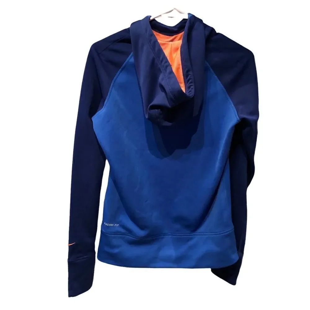 Nike hooded sweatshirt pullover long sleeve blue/orange NWOT Small